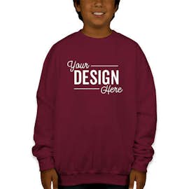 Gildan Youth Midweight 50/50 Crewneck Sweatshirt - Color: Garnet