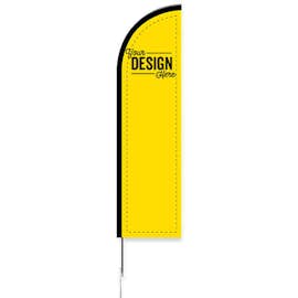 Full Color 8' Feather Flag with Ground Stake - Color: Yellow