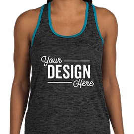 Sport-Tek Women's Electric Heather Racerback Tank - Color: Grey Black / Atomic Blue