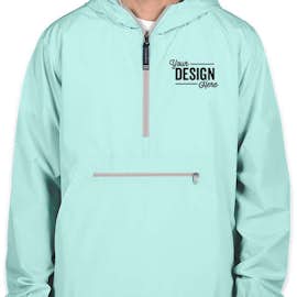 Charles River Pack-N-Go Hooded Packable Anorak - Embroidered - Color: Aqua