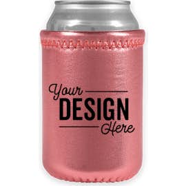 Metallic Neoprene Can Cooler - Color: Metallic Rose