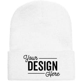 Yupoong Solid Cuff Beanie - Color: White