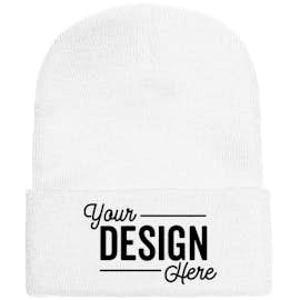 Yupoong Solid Cuff Beanie - Color: White