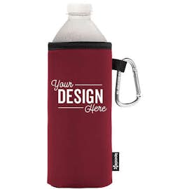 Foldable Large Bottle KOOZIE ® w/ carabiner - Color: Maroon