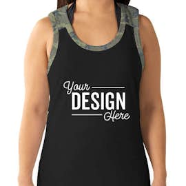 LAT Racerback Tank Dress - Color: Black / Vint Camo