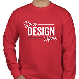Bayside USA-Made 100% Cotton Long Sleeve T-shirt - Color: Red