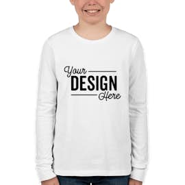 Bella + Canvas Youth Long Sleeve Jersey T-shirt - Color: White