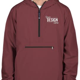 Charles River Pack-N-Go Hooded Packable Anorak - Embroidered - Color: Maroon