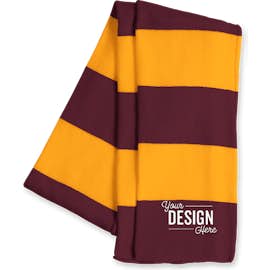 Sportsman Rugby Knit Scarf - Color: Maroon / Gold