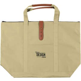 Large Mallard Zippered Tote - Color: Khaki