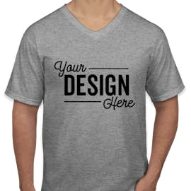 Canada - Anvil Jersey V-Neck T-shirt - Color: Heather Grey