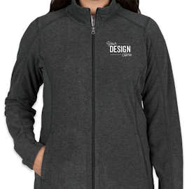Port Authority Women's Heather Microfleece Full Zip Jacket - Color: Black Charcoal Heather