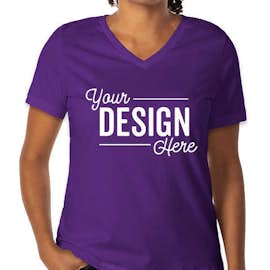 Bella + Canvas Women's Jersey V-Neck T-shirt - Color: Team Purple