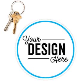5.5 in. Circle Car Magnet w/ contrast trim - Color: White / Columbia Blue