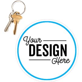 5.5 in. Circle Car Magnet w/ contrast trim - Color: White / Columbia Blue