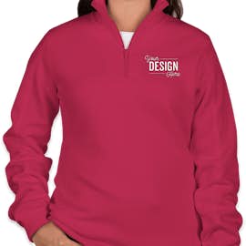 Sport-Tek Premium Women's Quarter Zip Sweatshirt - Color: Pink Rush