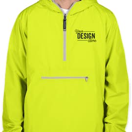 Charles River Pack-N-Go Hooded Packable Anorak - Screen Printed - Color: Neon Yellow