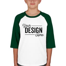 Sport-Tek Youth Raglan T-shirt - Color: White / Forest