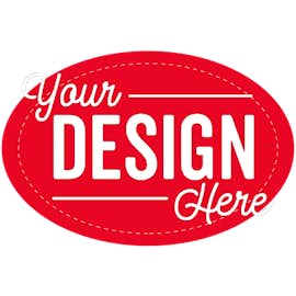 Full Color 3 in. x 2 in. Oval Vinyl Decal - Color: Red