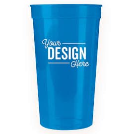 32 oz. Plastic Stadium Cup - Color: Translucent Blue