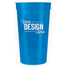 32 oz. Plastic Stadium Cup - Color: Translucent Blue