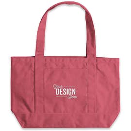 Large Midweight Gusseted Pigment Dyed Boat Tote - Color: Crimson