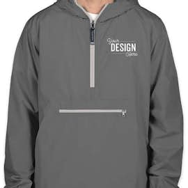 Charles River Pack-N-Go Hooded Packable Anorak - Embroidered - Color: Grey