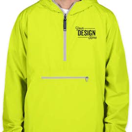 Charles River Pack-N-Go Hooded Packable Anorak - Embroidered - Color: Neon Yellow