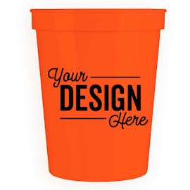 16 oz. Plastic Stadium Cup - Color: Orange