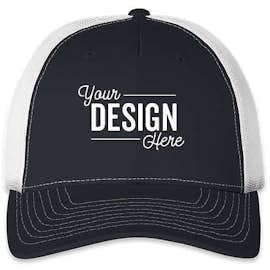 Richardson Five-Panel Snapback Trucker Hat - Color: Navy / White