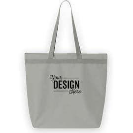 Large Recycled Poly Zippered Tote - Color: Grey