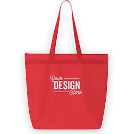 Large Recycled Poly Zippered Tote - Color: Red