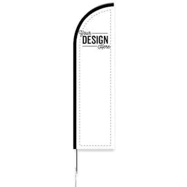 Full Color 8' Feather Flag with Ground Stake - Color: White