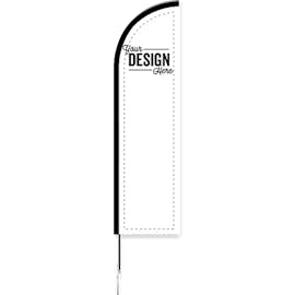 Full Color 8' Feather Flag with Ground Stake - Color: White