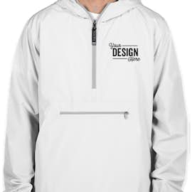Charles River Pack-N-Go Hooded Packable Anorak - Screen Printed - Color: White