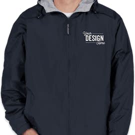 Port Authority Lined Hooded Team Jacket - Color: Bright Navy / Light Oxford