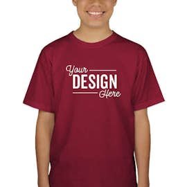 Canada - Gildan Youth 100% Cotton T-shirt - Color: Cardinal