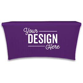 Full Color 6' Stretch Tablecloth - Color: Team Purple