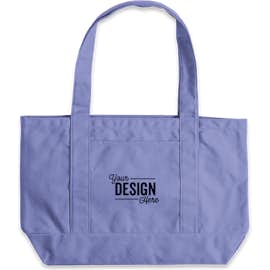 Large Midweight Gusseted Pigment Dyed Boat Tote - Color: Periwinkle Blue