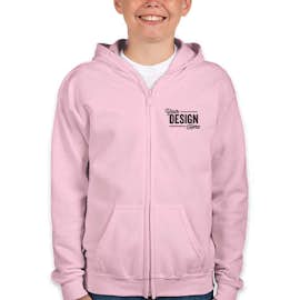 Gildan Youth Midweight Zip Hoodie - Color: Light Pink