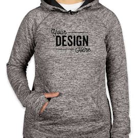 J. America Women's Cosmic Performance Pullover Hoodie - Color: Charcoal Fleck / Black