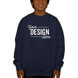 Gildan Youth Midweight 50/50 Crewneck Sweatshirt - Color: Navy