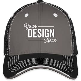 Sportsman Tri-Color Contrast Stitched Hat - Color: Charcoal / Black