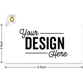 Full Color 6' x 3' Vinyl Banner - Color: White