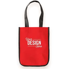 Small Laminated Shopper Tote - Color: Red