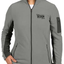 Port Authority Women's Colorblock Full Zip Microfleece Jacket - Color: Frost Grey / Magnet