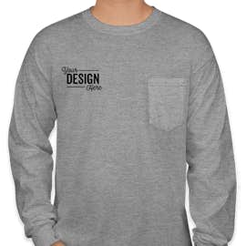 Canada - Gildan Ultra Cotton Long Sleeve Pocket T-shirt - Color: Sports Grey