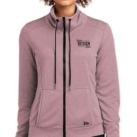 New Era Women's Performance Terry Full Zip Sweatshirt - Color: Dusty Mauve Heather