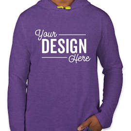 Canada - Anvil Hooded Long Sleeve T-shirt - Color: Heather Purple