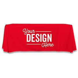 Full Color 8' Throw Tablecloth - Color: Red